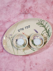 ceramic Shabbat candle holders set