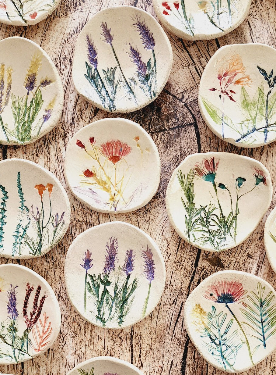Ceramic handmade botanical bowls